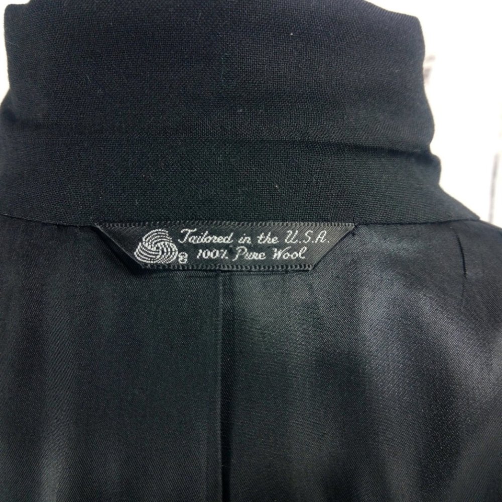 Custom Made 41r 1 Button Black Tuxedo Suit Blazer - image 8